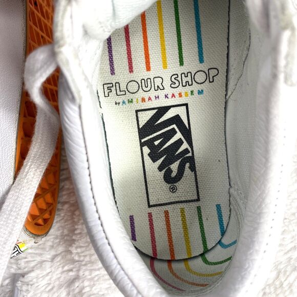 VANS x FLOUR SHOP Old Skool Rainbow White Sneakers M 3.5 / W 5.0 Leather - Picture 11 of 11